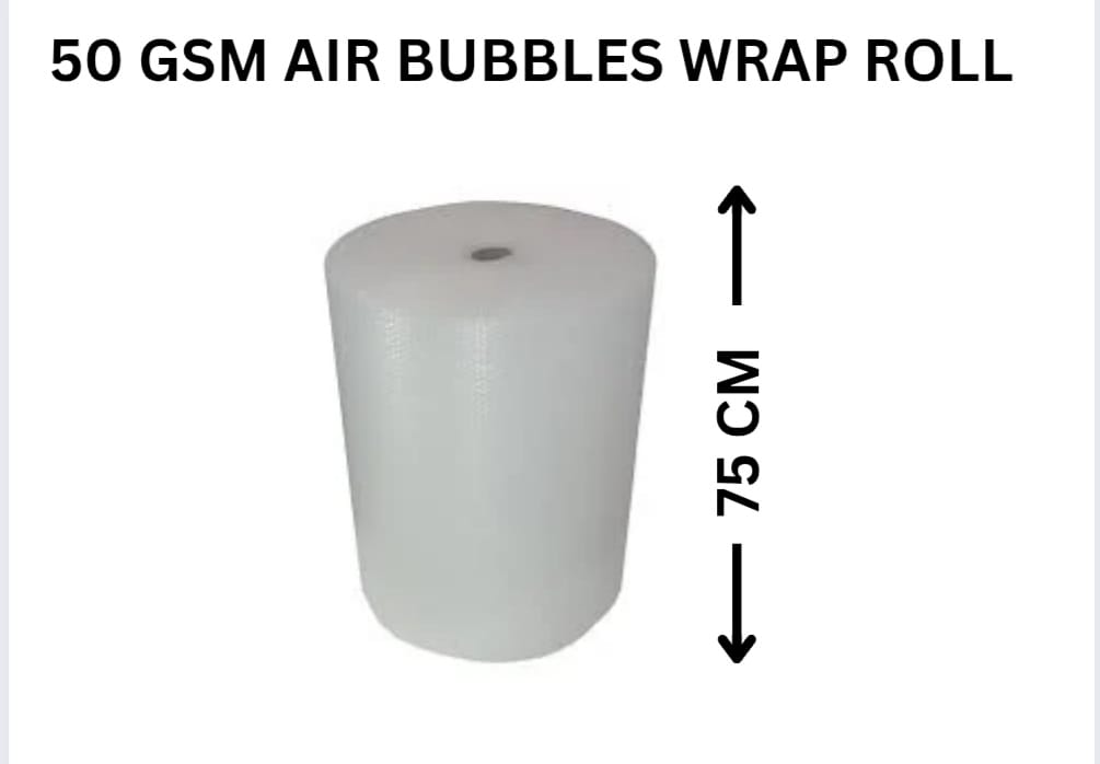50 GSM 75 CM Width Air Bubble Wrap Roll 25 Meter Long