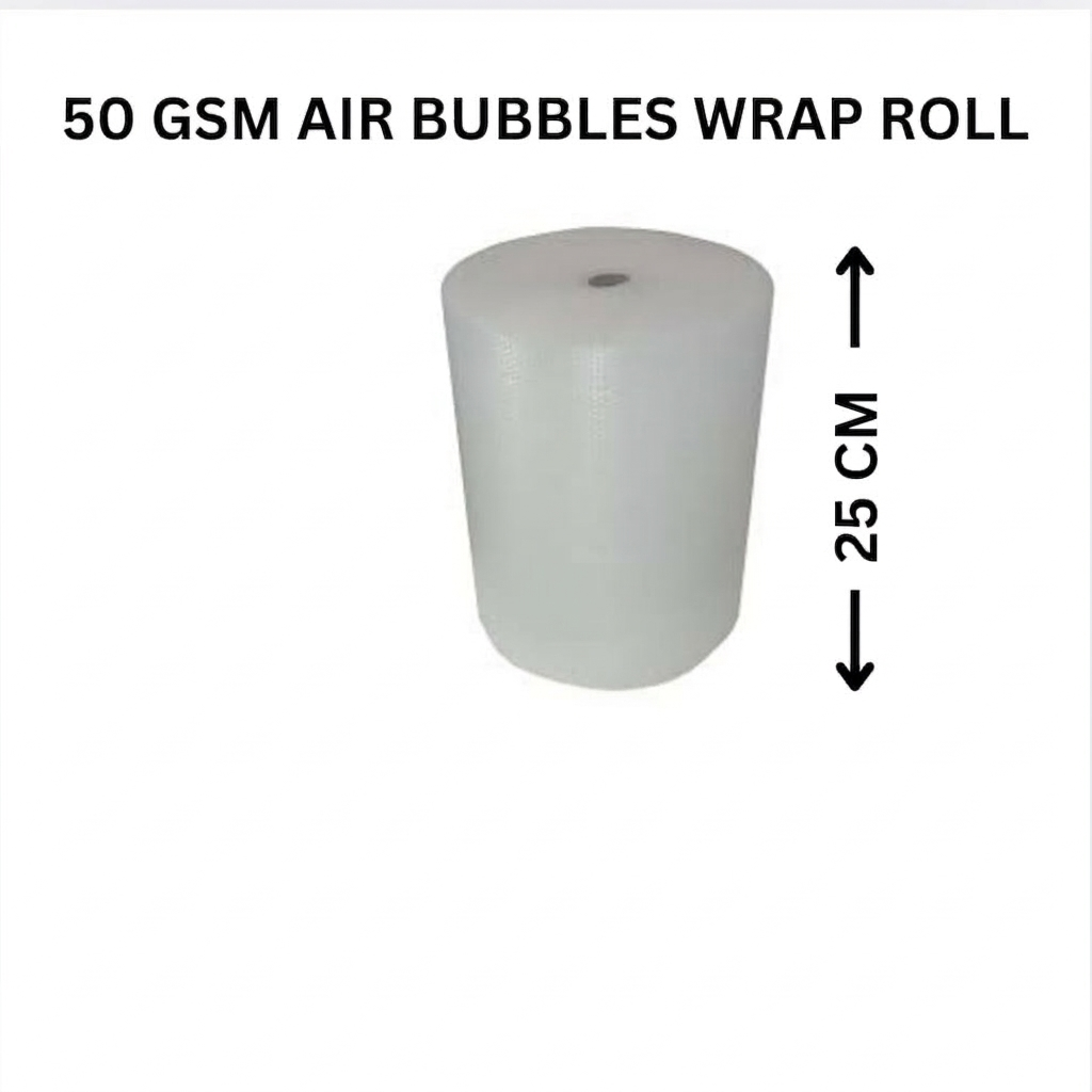 50 GSM 25 CM Width Air Bubble Wrap Roll 5 Meter Length