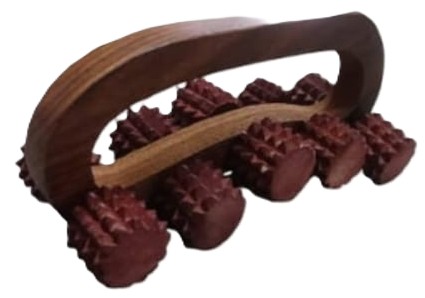 10 Rollere Wooden Acupressure Back Massager| Manual Wood Tool for Back & Body Pain Relief
