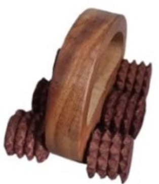 Handmade Wooden Hand 6 Wheel Massager Rollers - Relaxation/Improved Blood Circulation